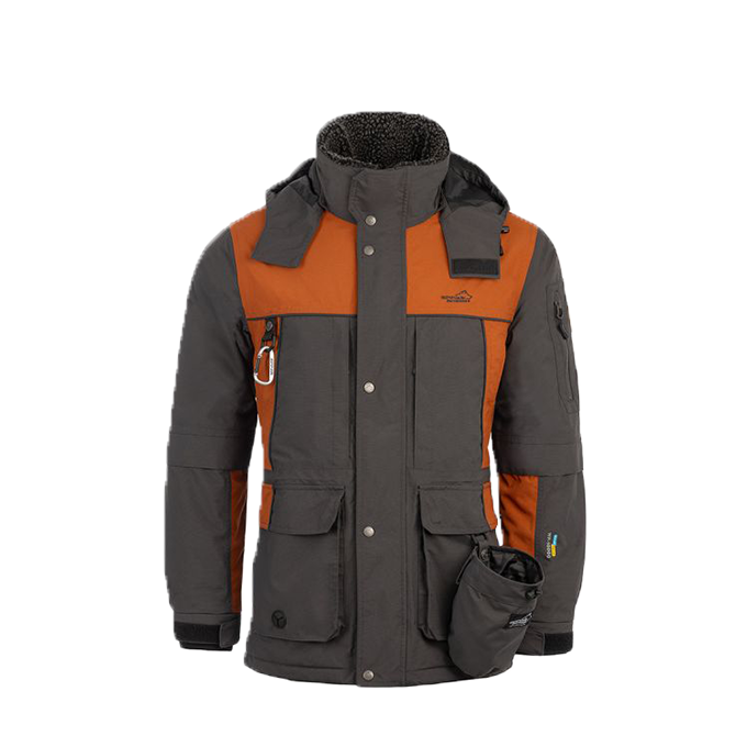 Winterjacke Herren Anthrazit/Orange – Bild 1