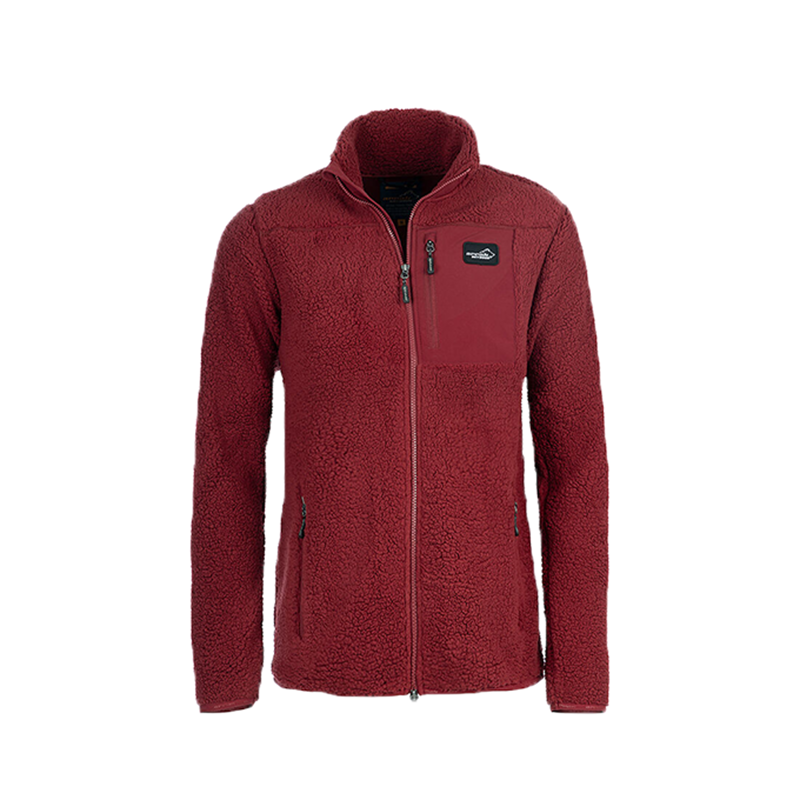 Sherpa Fleecejacke Damen Dunkelrot – Bild 1