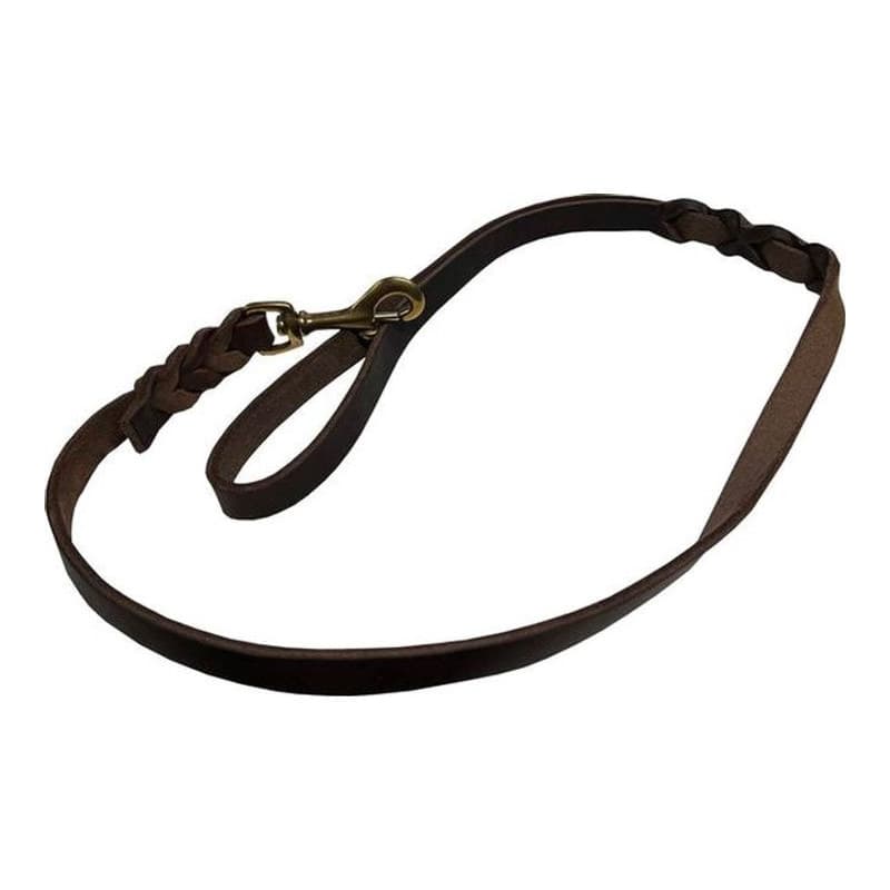 Deutsche Fettlederleine 12mm braun