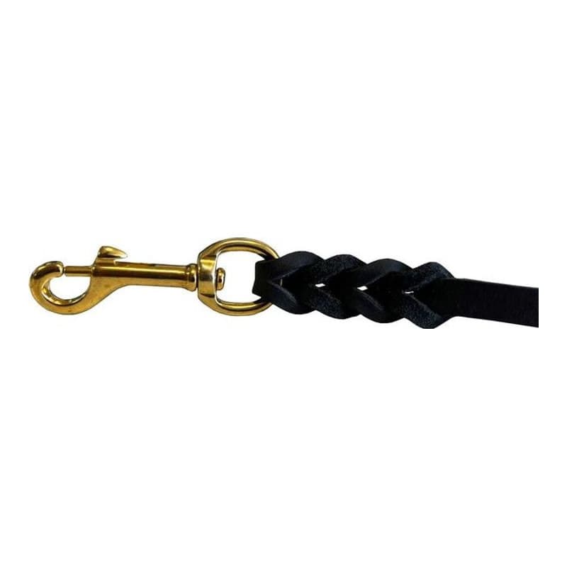 Deutsche Fettlederleine 16 mm pink mit schwarzem Edelstahlkarabiner