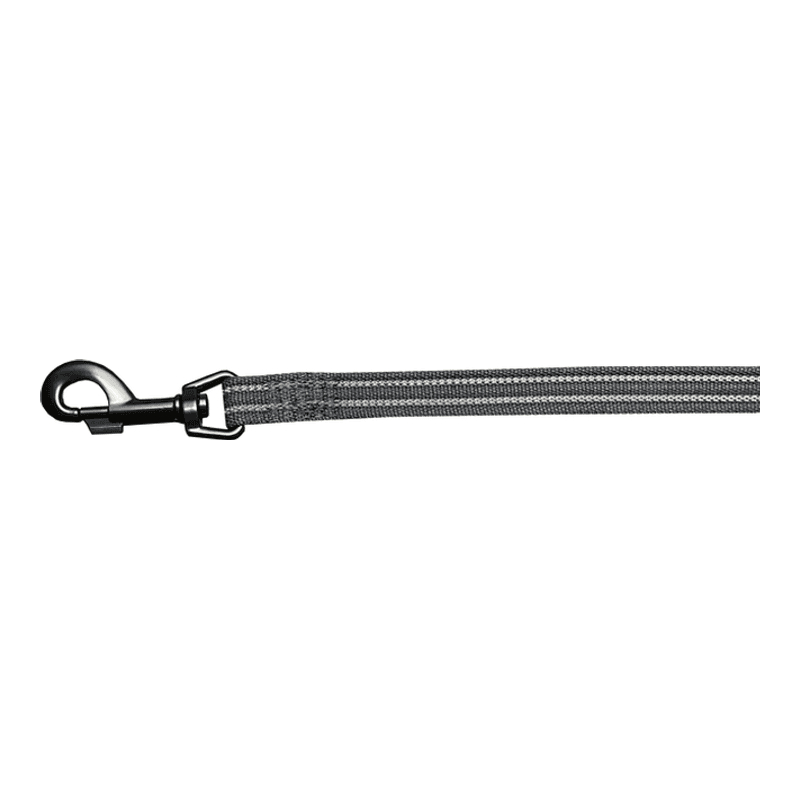 Double rubberized leash black 20mm with black carabiner