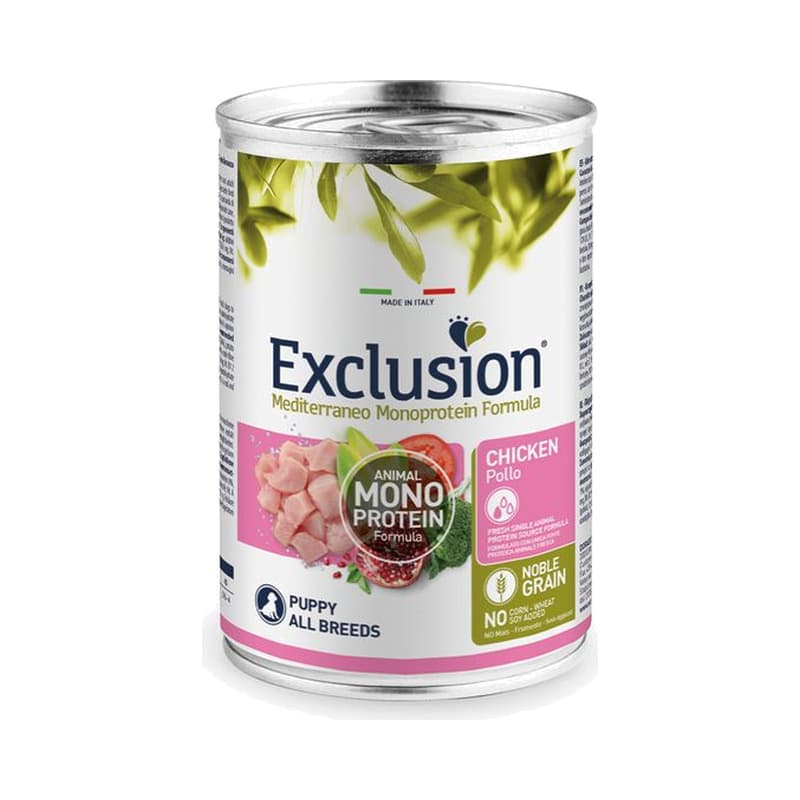 Exclusion Mediterraneo Noble Grain Puppy Huhn