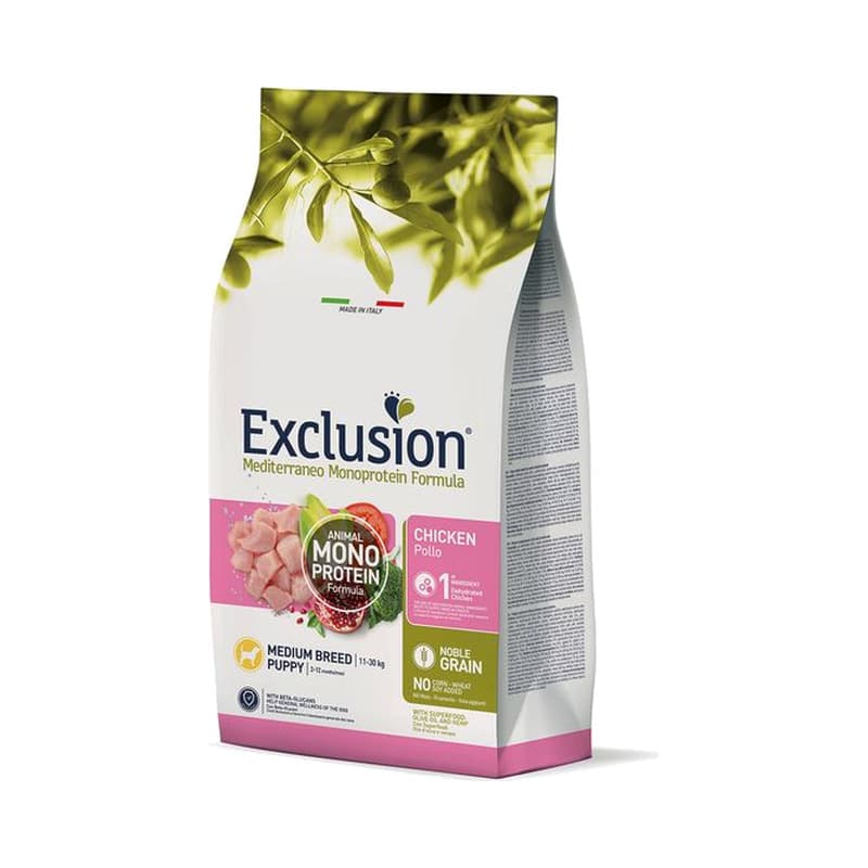 Exclusion Mediterraneo Noble Grain Puppy Huhn