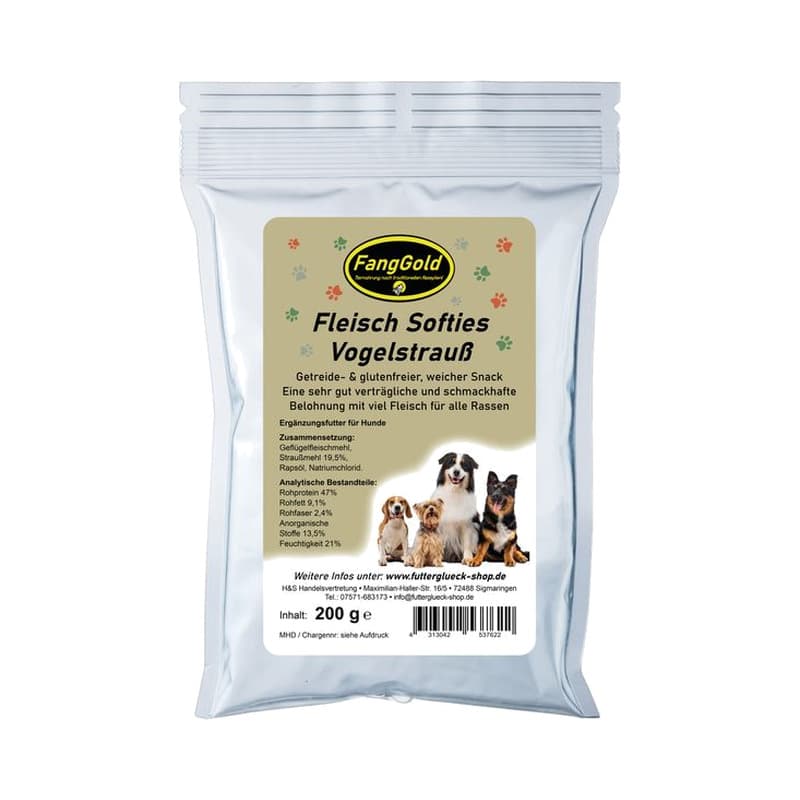 FangGold Fleisch Softies Vogelstrauß