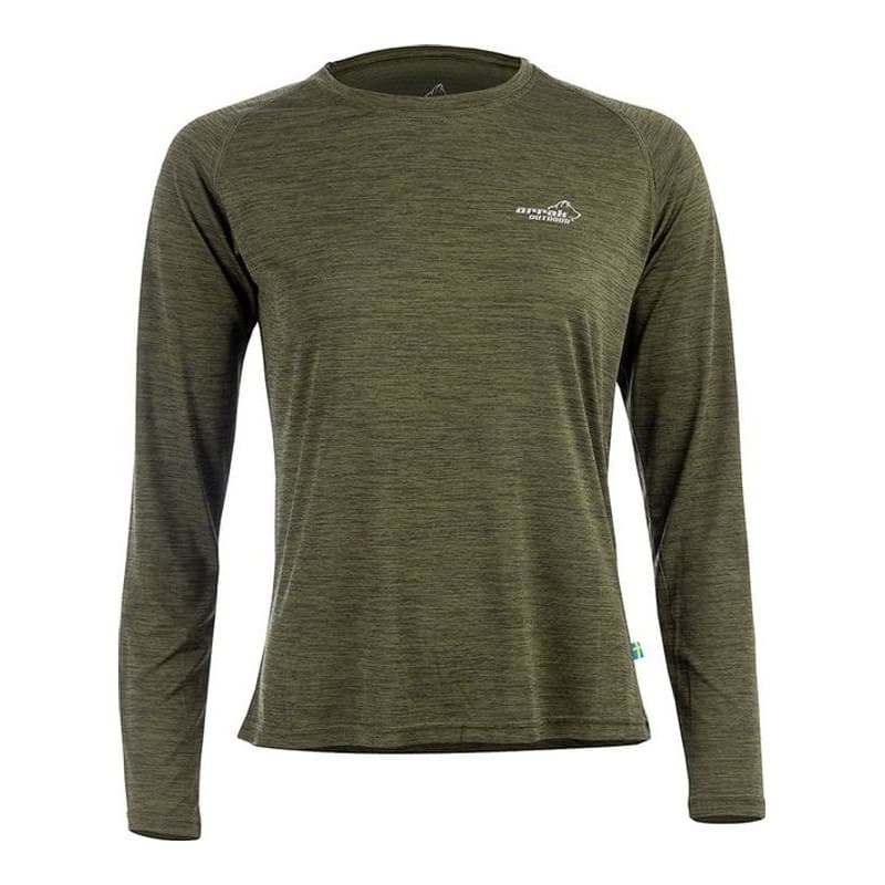 Action Funktions-T-Shirt Langärmelig Damen Olivengrün