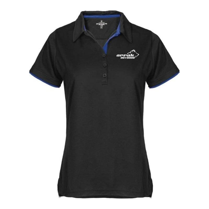 Arrak Funktionspolohemd mit Kontrastfarben Damen Schwarz/Blau