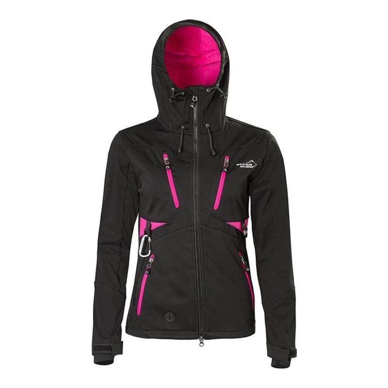 Arrak Softshelljacke Akka für Damen Schwarz/Rosa
