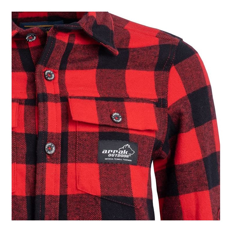 Flanellhemd Gefüttert Damen Rot