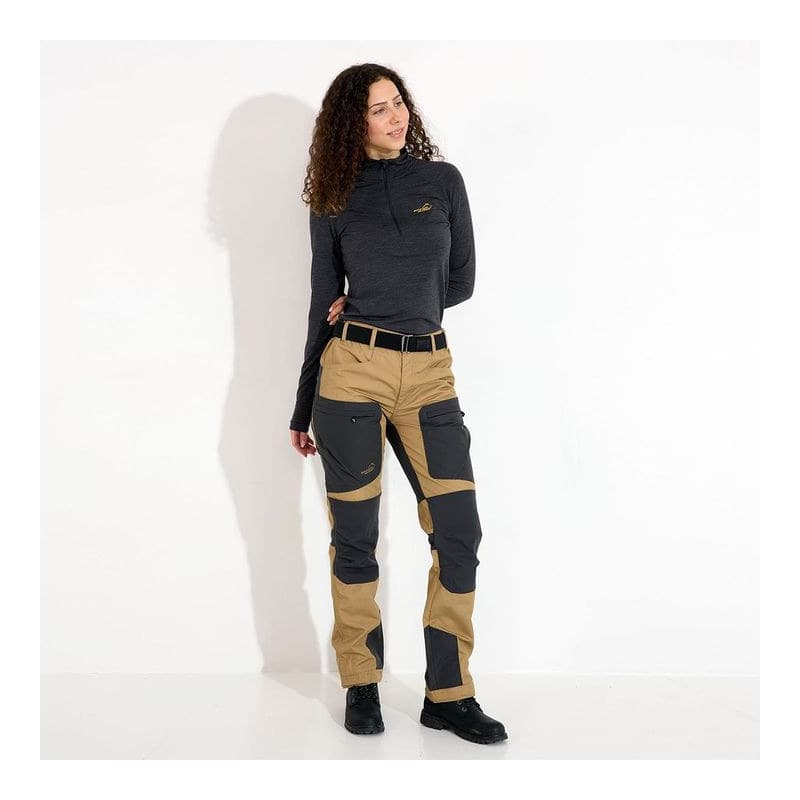 Hose Active Stretch Damen, kurz Khaki