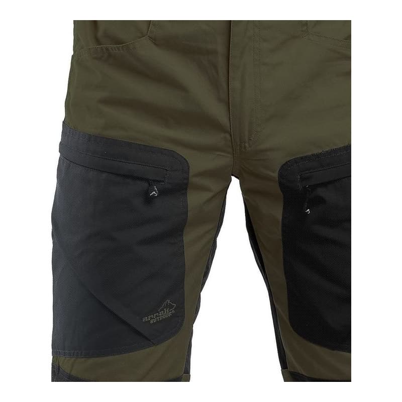 Hose Active Stretch Herren, kurz Olivgrün