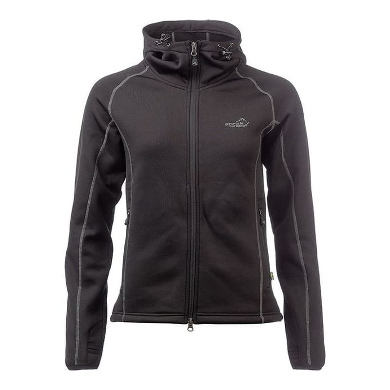 Kapuzenpullover Powerfleece Damen Schwarz