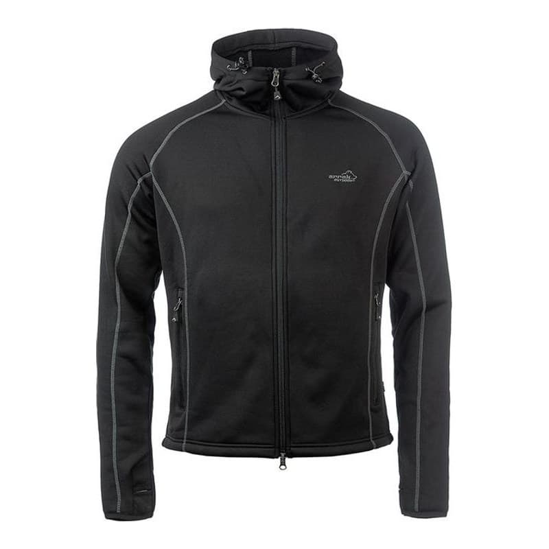 Kapuzenpullover Powerfleece Herren Schwarz