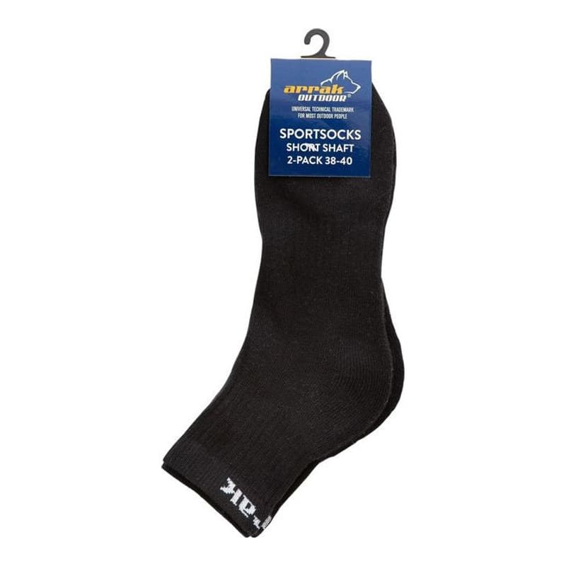 Sportsocken mit kurzem Schaft 2er-Pack Schwarz