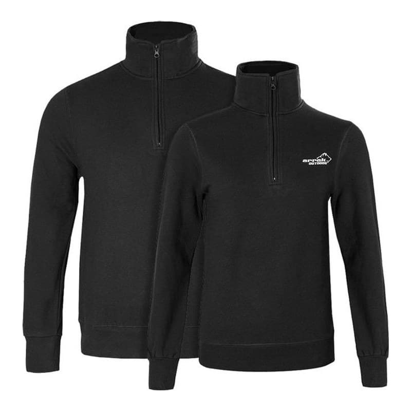 Sweatshirt Halfzip Mudd Svart