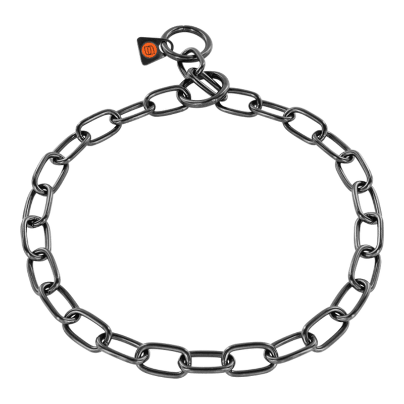 Deutsche Fettlederleine 12 mm schwarz mit Messingkarabiner