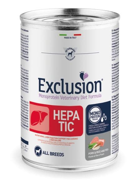 Exclusion Hepatic Schwein, Reis & Erbse Nassfutter