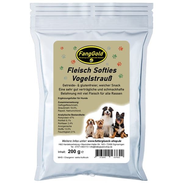 FangGold Fleisch Softies Vogelstrauß
